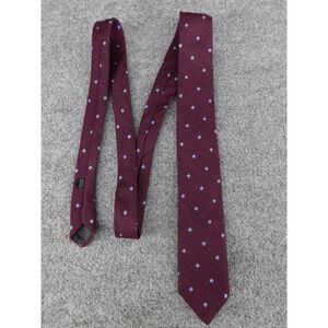 Dino Orsini Necktie Mens OS Burgundy Good Wool Silk Geometric Diamond Vintage